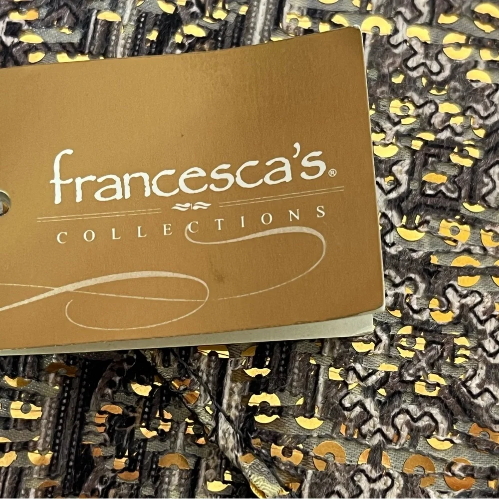 Francesca's Evening Bag‎ Clutch With Gold Chain Strap Sequin Multicolor